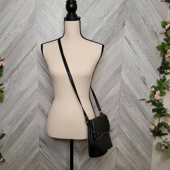 Stuart Weitzman Black Leather Crossbody Purse